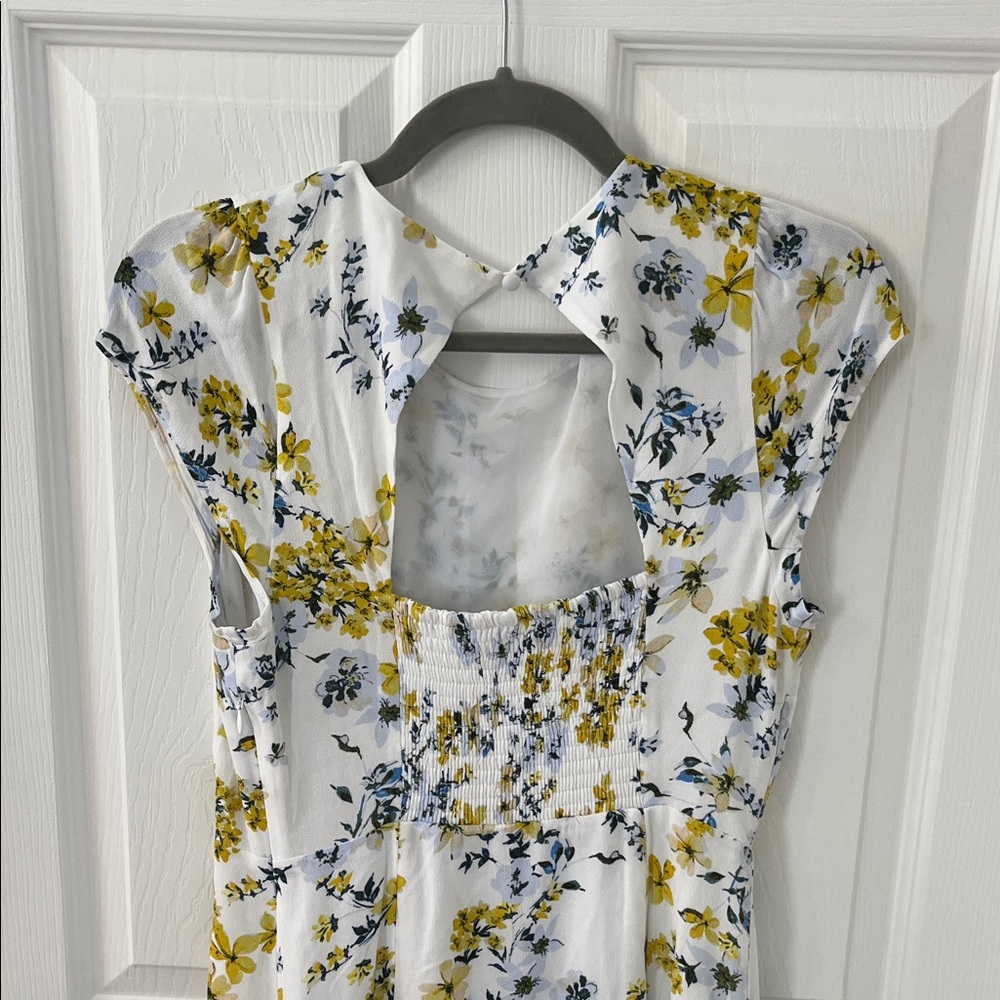 Banana Republic Yellow and Blue Floral Midi Dress - Picture 2 of 3